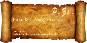 Petró Zsófia névjegykártya