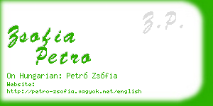 zsofia petro business card
