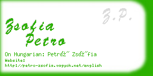 zsofia petro business card